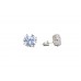 Solitaire Stud Earrings 925 Sterling Silver Zircon Stone Women Handmade B533